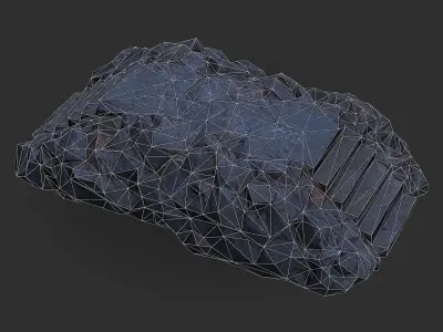 Stairs stone staircase 07 Low-poly 3D model