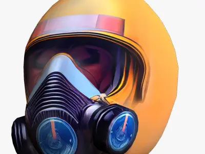 Gas mask helmet scifi Low-poly character art game space Low-poly 3D model shop