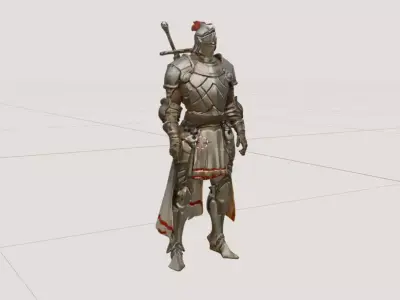 Royal Armored Knight High-Quality 3D Medieval Hero for Games Low-poly 3D model