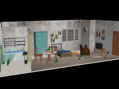 Theater room with furniture in it Free 3D model