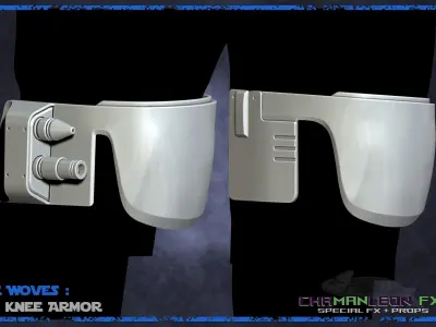 Axe Woves BoBF Knees The Mandalorian Cosplay Armor 3D print model