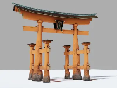 Itsukushima Otorii Low-poly 3D model