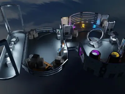 Sci-fi Hideout Low-poly 3D model