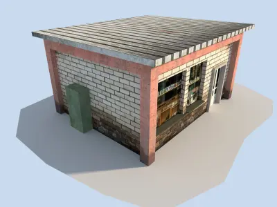 low poly town house Low-poly 3D model