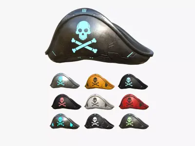 10 SciFi Pirate Hats Collection - Character Design 3D Model Pack