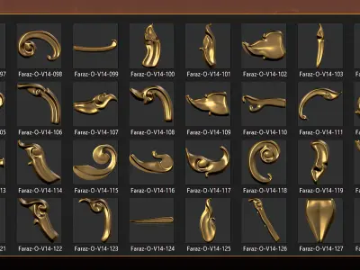 275 Thai Ornament 3D Model alpha and Brush vol 14 3D model