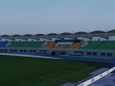 Linzer Stadion Linz Austria Low-poly 3D model