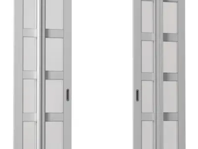 Interior sliding frosted glass doors 3D model