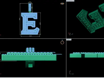 Alphabet Latter E Diamond Pendent 3D print model