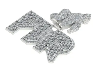 GORILLA Custom Iced-Out Pendant 3D print model