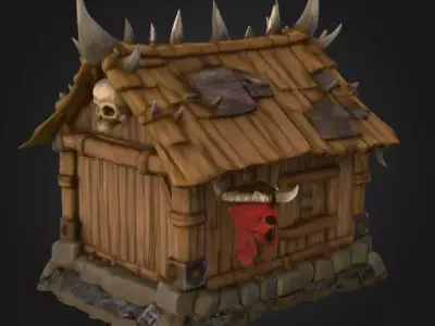 Orc House with Skull Low-poly 3D model
