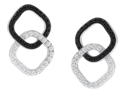 Gold Diamond Women Earring 3D print Model 3D print model 169