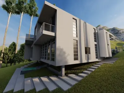 Casa Scene-villa-modern house 3D model 67