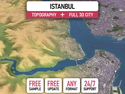 Istanbul - 3D City Topography Terrain 3D Model Pack
