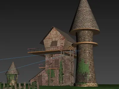 Cartoon House Low-poly 3D model 22