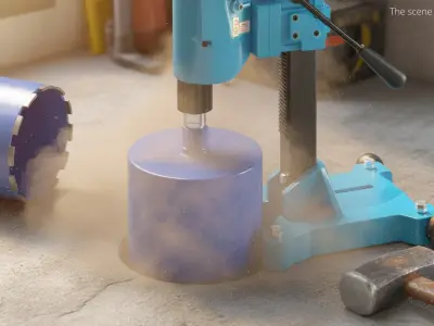  Concrete Core Drill Machine with Core Bit Set Blue 