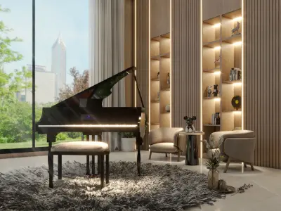 Piano Area Interior 3D model