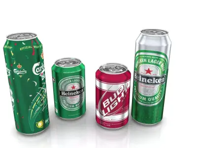 Beer cans 3D model