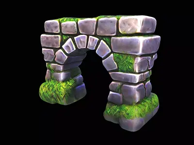 stylized stone arch 3D model purchase