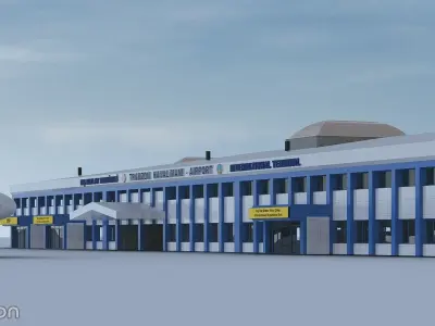 LTCG - Trabzon Airport - International Passenger Terminal Low-poly 3D model