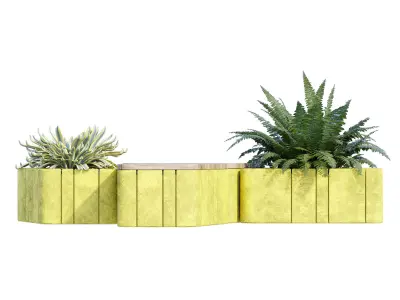 Uniun wooden planter boxes 3D model