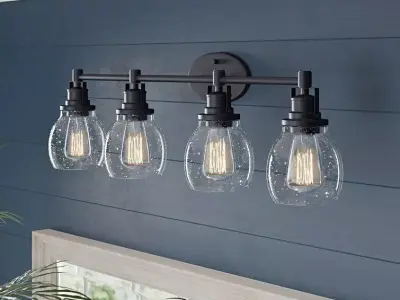 Wilhelm Dimmable Matte Black Vanity Light 3D model