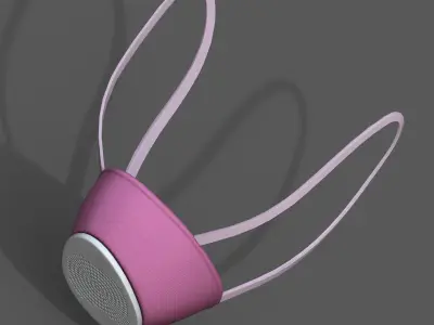 Gas mask respirator pink  Low-poly 3D model