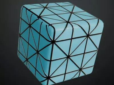 Light Blue Geometric Sci-fi Wall Panel PBR Seamless Texture