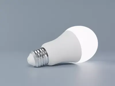 Whit Light Bulb  Free low-poly 3D model