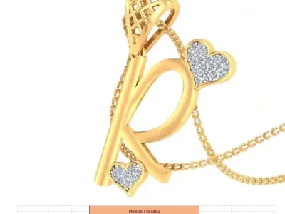 R Letter pendant 3D print model