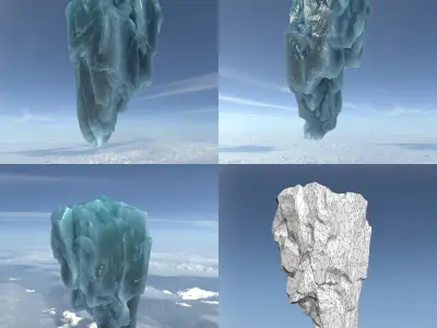 Low poly Floating Frozen Iceberg 211207 Low-poly 3D model