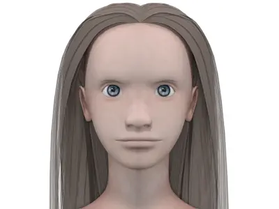 Girl with light gray hair 3D model purchase