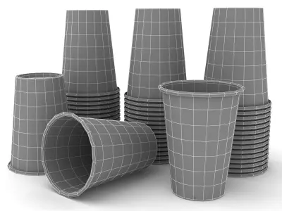Stack Of Paper Cups 3D model