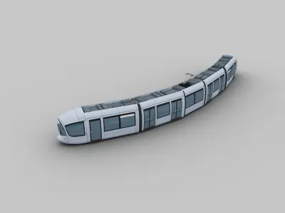 Tram Lyon Low-poly 3D model