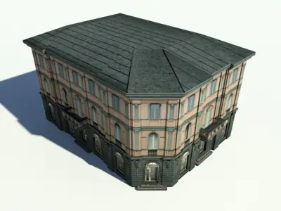 Corner building 22974 Low-poly 3D model