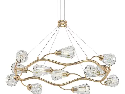 ADRIANNA gold chandelier with clear crystals 3D model purchase