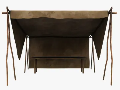 Market Stall Cotton Low-poly 3D model