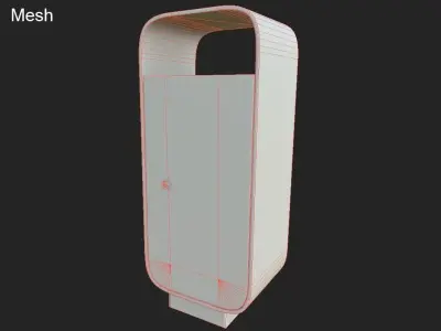 Modern Trashcan Low-poly 3D model