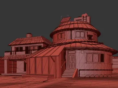Uzumaki house - 3DS MAX and CORONA Low-poly 3D model