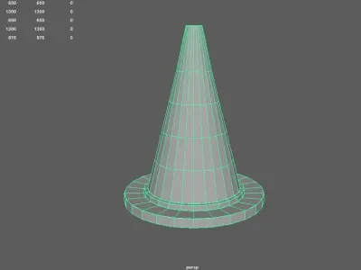 Traffic Cone Low-poly 3D model 8