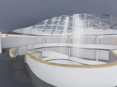 Futuristic Architectural Dome Interior 3D model