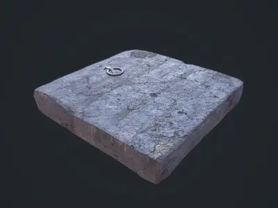 Stone Trapdoor Low-poly 3D model
