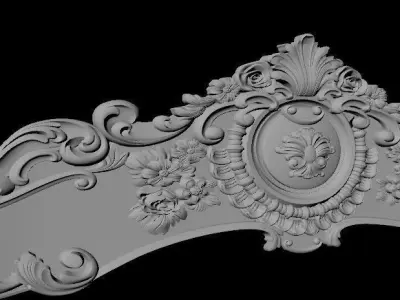 dekor shabby chic ornate crown molding 3D model