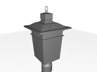 Clora Seeded Post Lantern 3D model