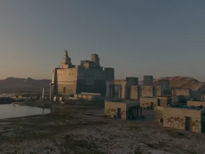 Castle Kitbash Low-poly 3D model