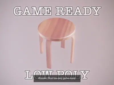 Game Ready Chairs wooden chair 3D Model Pack