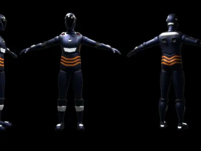 Futuristic Soldier - Robots Character Pack Low-poly 3D model