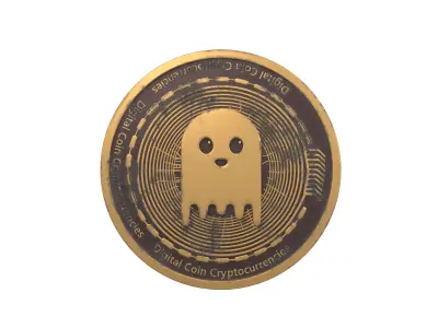 Aave Coin Ghost v2 002 Low-poly 3D model
