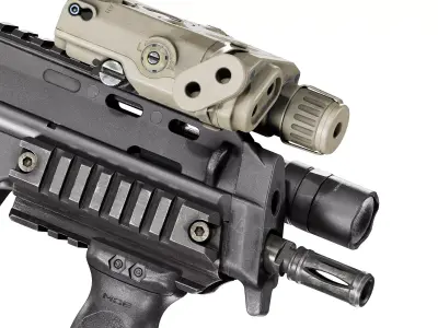 HK MP7 A2 SMG Low-poly 3D model