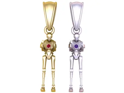 Futuristic Robot Pendant  3D print model